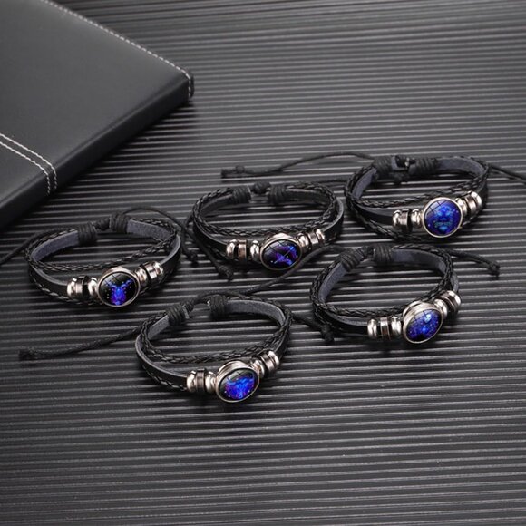 Zodiac Signs Spirit Bracelet Zodiac Bracelet for Women Men Adjustable 12 Constel - Picture 8 of 9